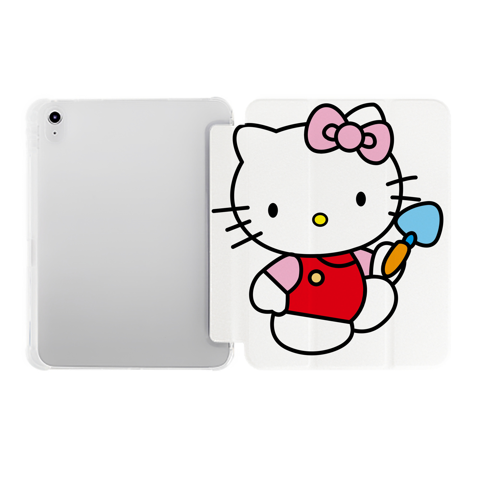（画像用） Hello Kitty ハローキティ IPad ケース ペン収納付き 三つ折りスタンド PUレザー×シリコン 対応機種9.5/10.5/10.9インチ
